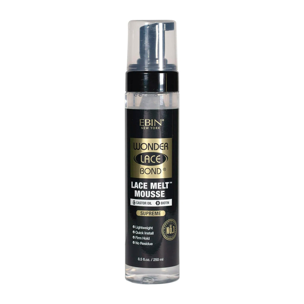 Ebin New York Wonder Lace Bond Lace Melt Mousse Supreme 8.5oz/ 250ml - Maximum Hold, Ideal for Seamless Lace Melts