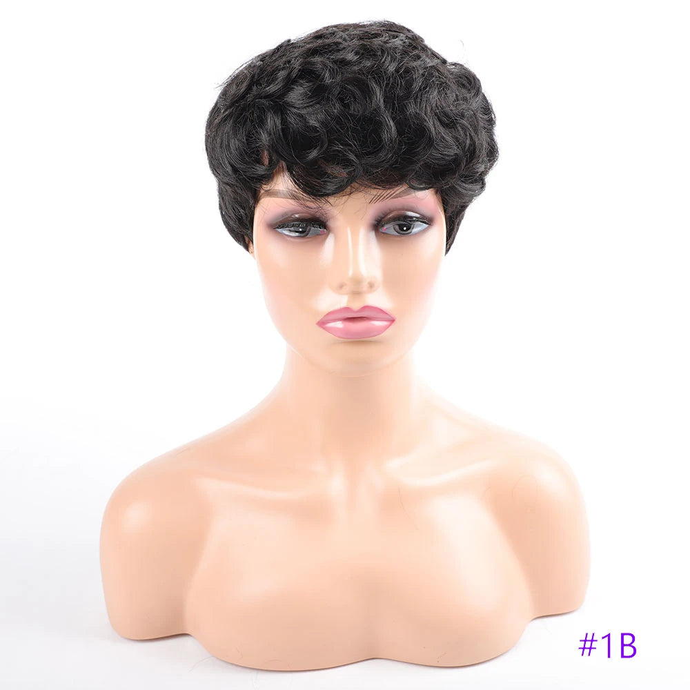 Short Wigs for Women Curly Hair Short Cut Wig High Quality Synthetic Wig Afro Woman Artificial Fake Original Factory Extensions