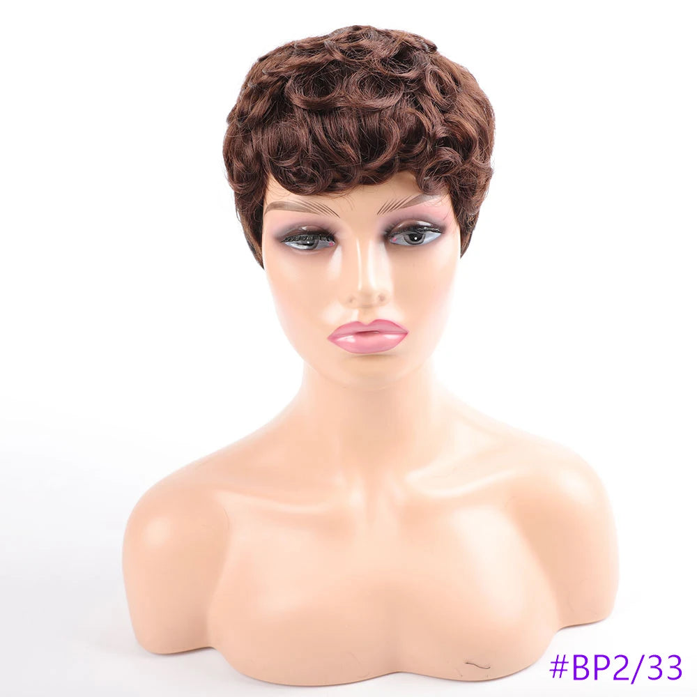 Short Wigs for Women Curly Hair Short Cut Wig High Quality Synthetic Wig Afro Woman Artificial Fake Original Factory Extensions