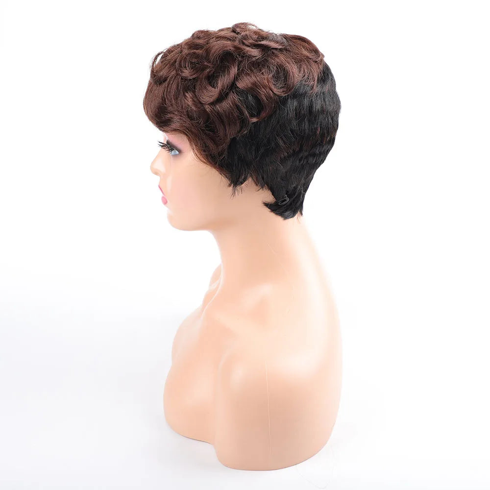 Short Wigs for Women Curly Hair Short Cut Wig High Quality Synthetic Wig Afro Woman Artificial Fake Original Factory Extensions