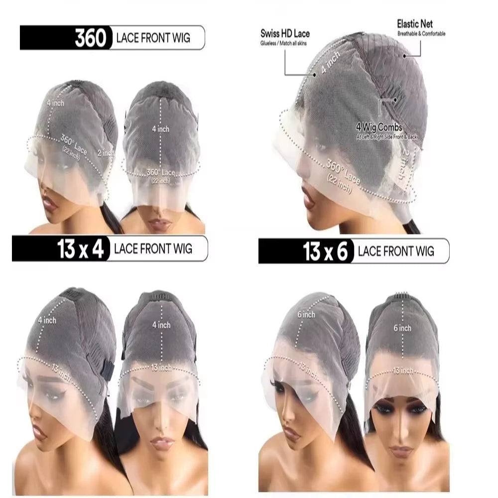 360 HD Full Lace Front Wigs Curly Wig Human Hair Pre Plucked Deep Wave Invisible Strap Wig 13x4 13x6 HD Lace Frontal Wig