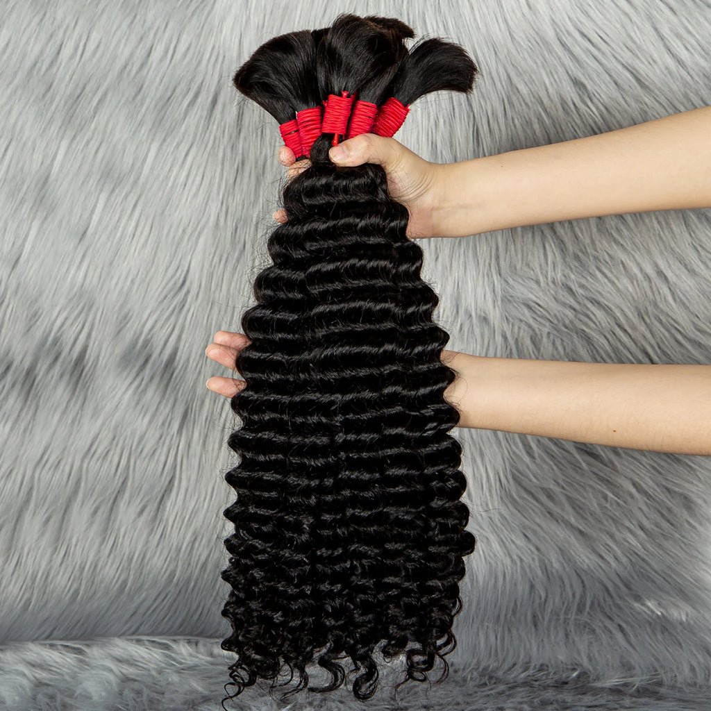 Blonde Deep Wave Human Hair Bundles 28 Inch #27 Colored Human Hair Bundles Brazilian Human Hair Bundles Deep Wave Boho Braids