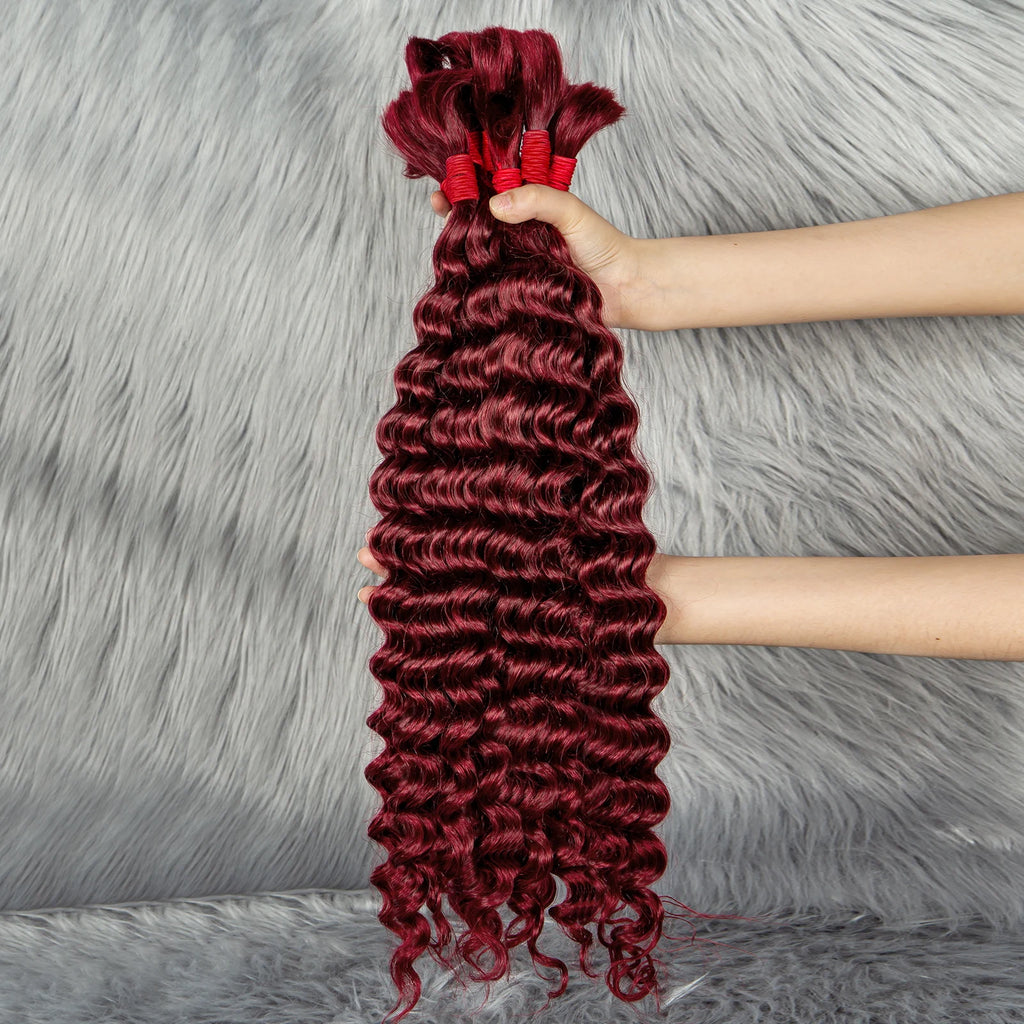 Blonde Deep Wave Human Hair Bundles 28 Inch #27 Colored Human Hair Bundles Brazilian Human Hair Bundles Deep Wave Boho Braids