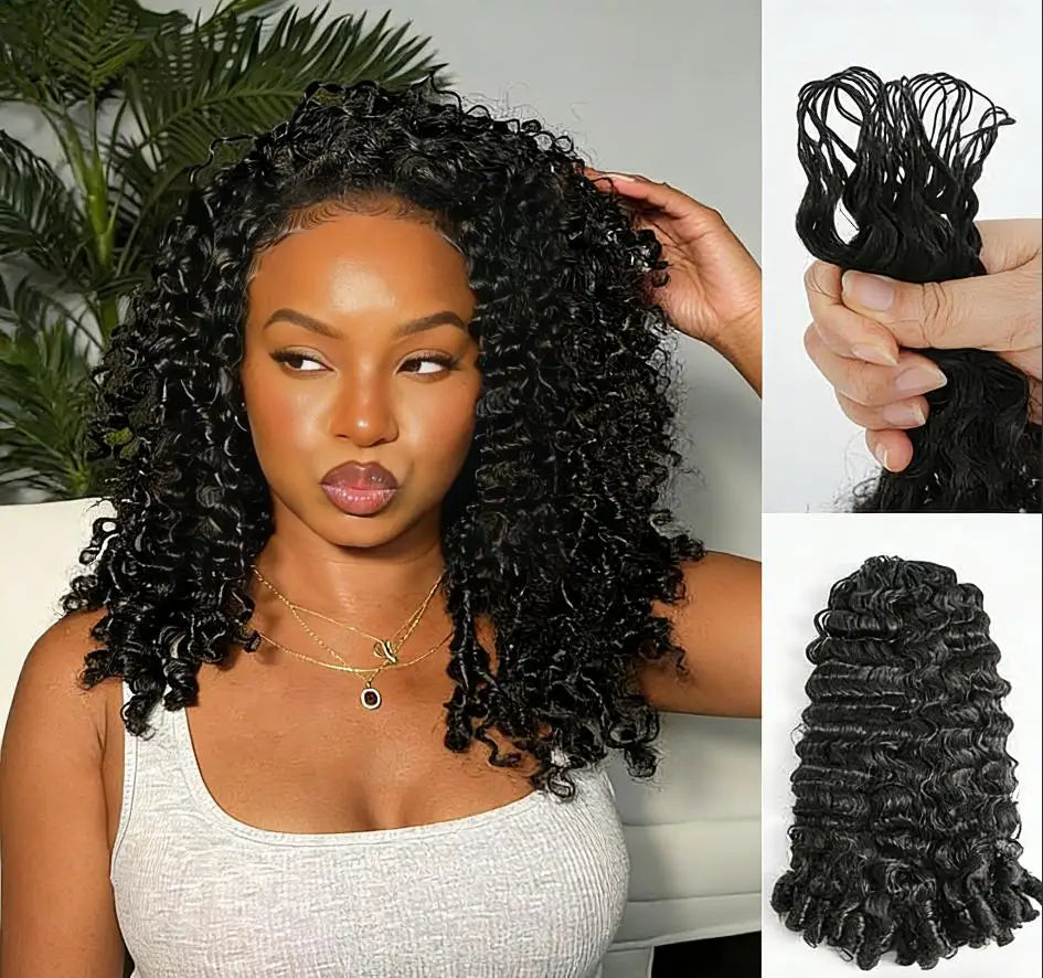 Body Wave Kinky Curly Knotless Pre-Separated Crochet Hair Extensions Feather Hair Extensions Straight Hair Human Hair For Women