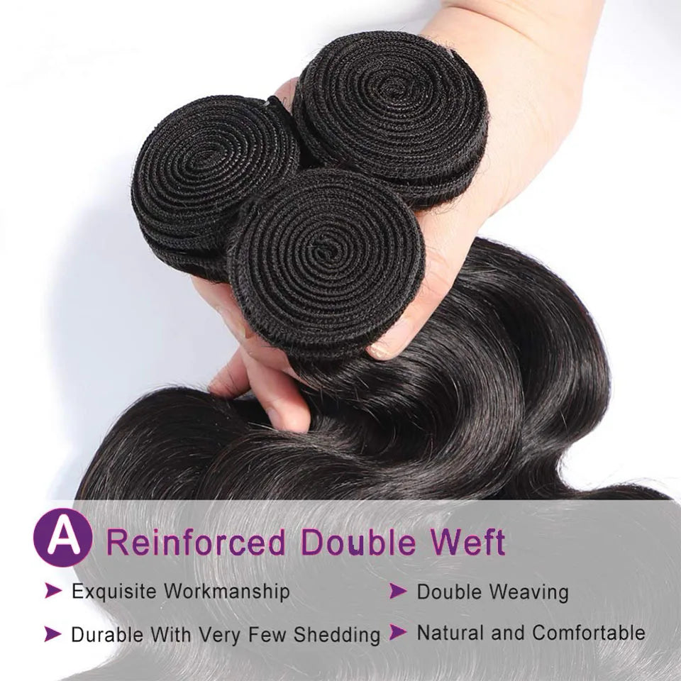 30 34 Inch Body Wave Raw 1 3 4 Bundles Indian Unprocessed Human Hair Wavys Double Drawn Virgin Bundles Weave Extensions