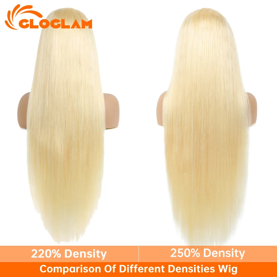 Straight 220 Density 13x4 13x6 360 Lace Front Wig Human Hair Pre Plucked Remy Brazilian Blonde 613 Lace Frontal Wigs 36 38 Inch