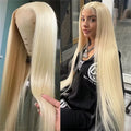13x4 HD Transparent 613 Blonde Lace Frontal Human Hair Wigs 613  Wig Brazilian Bone body wave Lace Front Human Hair Wigs