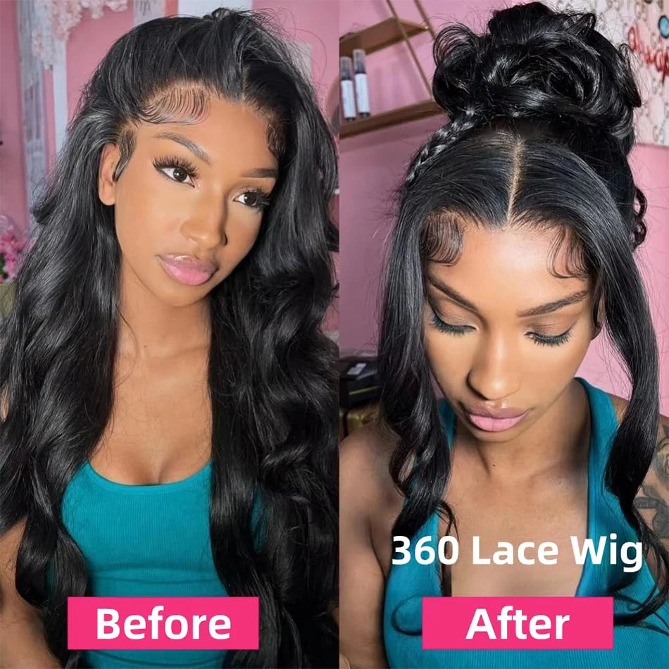 Body Wave 360 Full HD Lace Frontal Wigs Human Hair Preplucked Brazilian Glueless Wig 200 Density 13x4 Lace Front Human Hair Wig