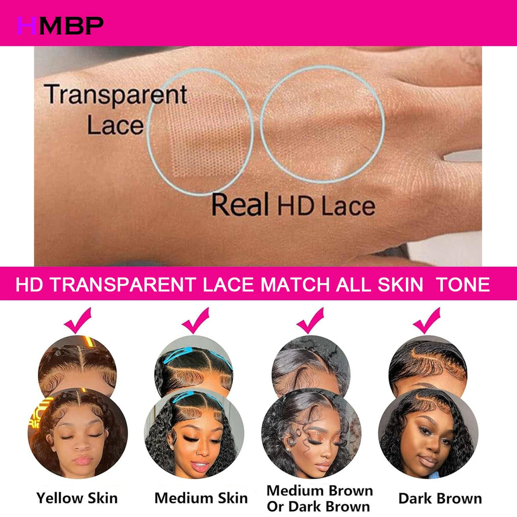 200 Density Curly Wigs Glueless Lace Frontal Wig Human Hair Ready To Go 13×4 HD Lace Frontal Wig Preplucked Hair For Women HMBP
