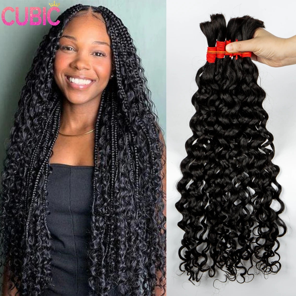 Blonde Deep Wave Human Hair Bundles 28 Inch #27 Colored Human Hair Bundles Brazilian Human Hair Bundles Deep Wave Boho Braids