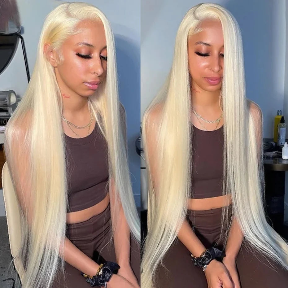 13x6 HD Transparent Lace 613 Blonde 360 Lace Front Human Hair Wig 13x4 Frontal Straight Wig Brazilian Pre plucked Wigs For Women