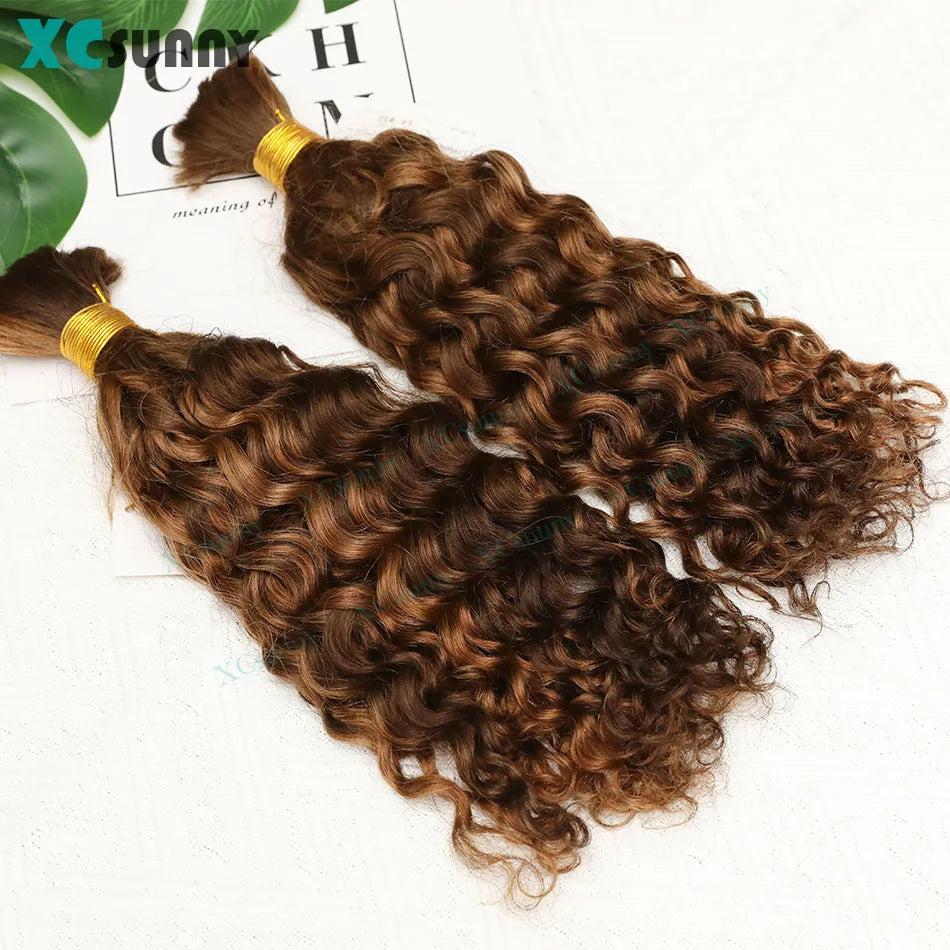 Bulk Curly Human Hair For Braiding 27 Burmese Bulk Human Hair Deep Wave 30 For Boho Knotless Braids Double Drawn Bundles