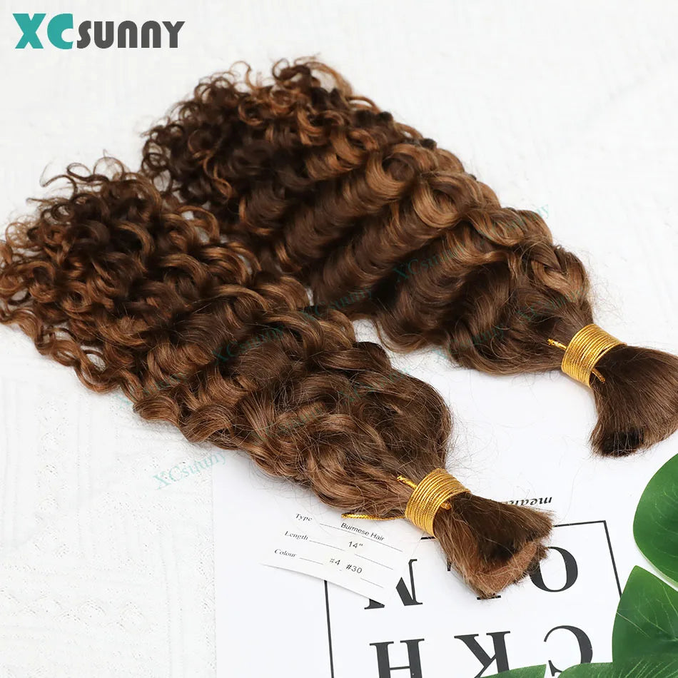 Bulk Curly Human Hair For Braiding 27 Burmese Bulk Human Hair Deep Wave 30 For Boho Knotless Braids Double Drawn Bundles