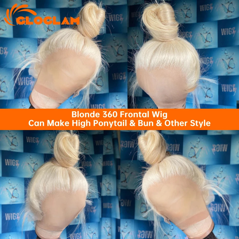 Straight 220 Density 13x4 13x6 360 Lace Front Wig Human Hair Pre Plucked Remy Brazilian Blonde 613 Lace Frontal Wigs 36 38 Inch