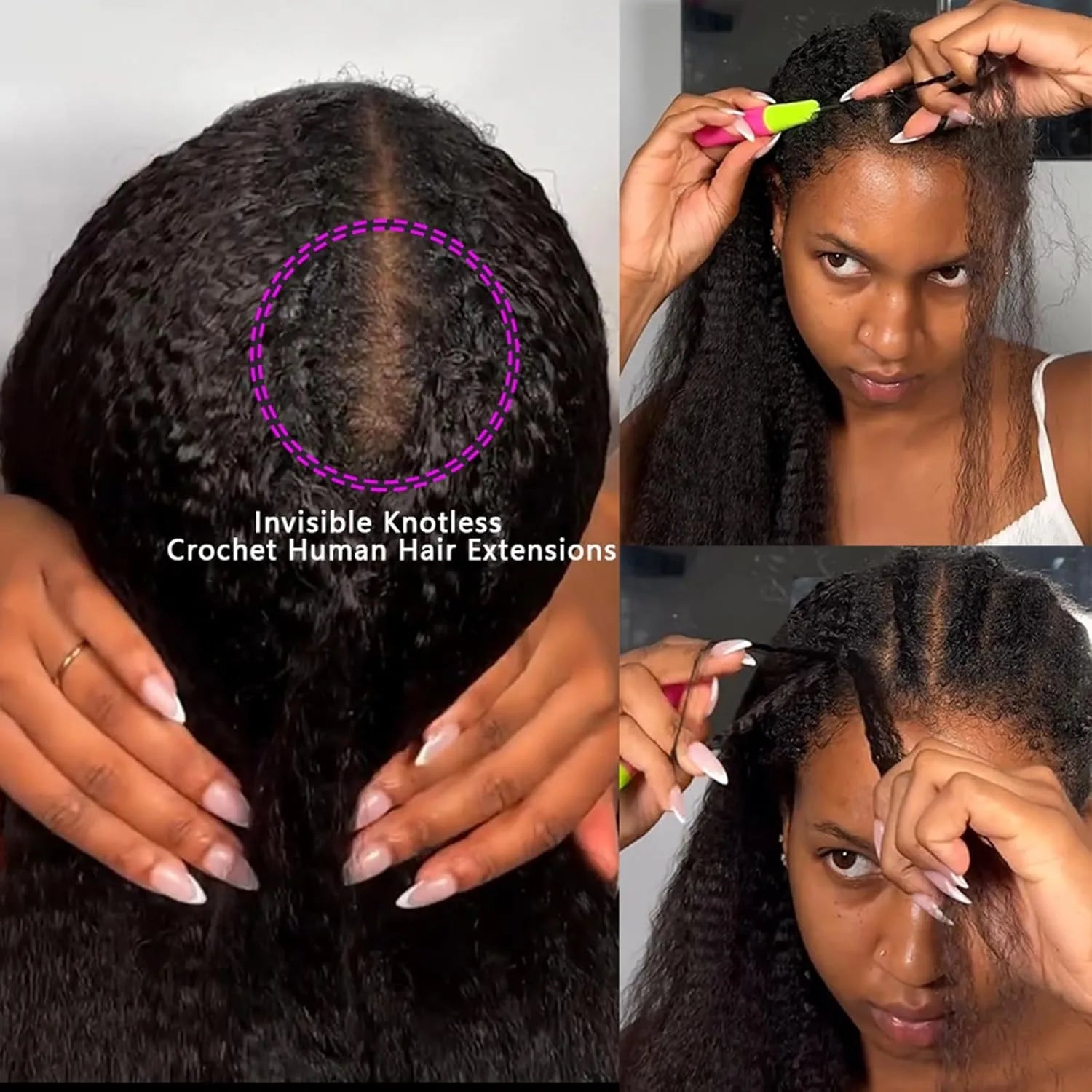 Body Wave Kinky Curly Knotless Pre-Separated Crochet Hair Extensions Feather Hair Extensions Straight Hair Human Hair For Women