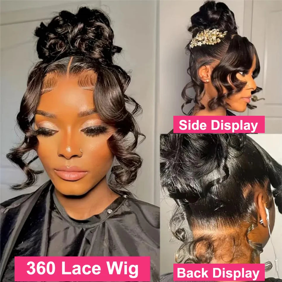 Body Wave 360 Full HD Lace Frontal Wigs Human Hair Preplucked Brazilian Glueless Wig 200 Density 13x4 Lace Front Human Hair Wig