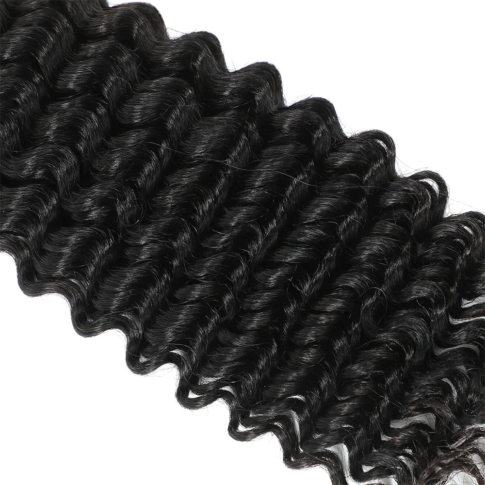 30# Chocolate Brown Deep Wave Bulk 100G 2 Bundles Human Hair for Boho Braids Curly Braiding Hair 14-24 inch Remy Hair Brazilian