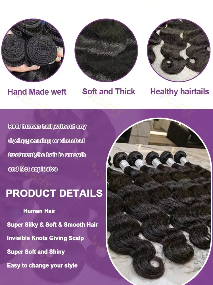 30 34 Inch Body Wave Raw 1 3 4 Bundles Indian Unprocessed Human Hair Wavys Double Drawn Virgin Bundles Weave Extensions