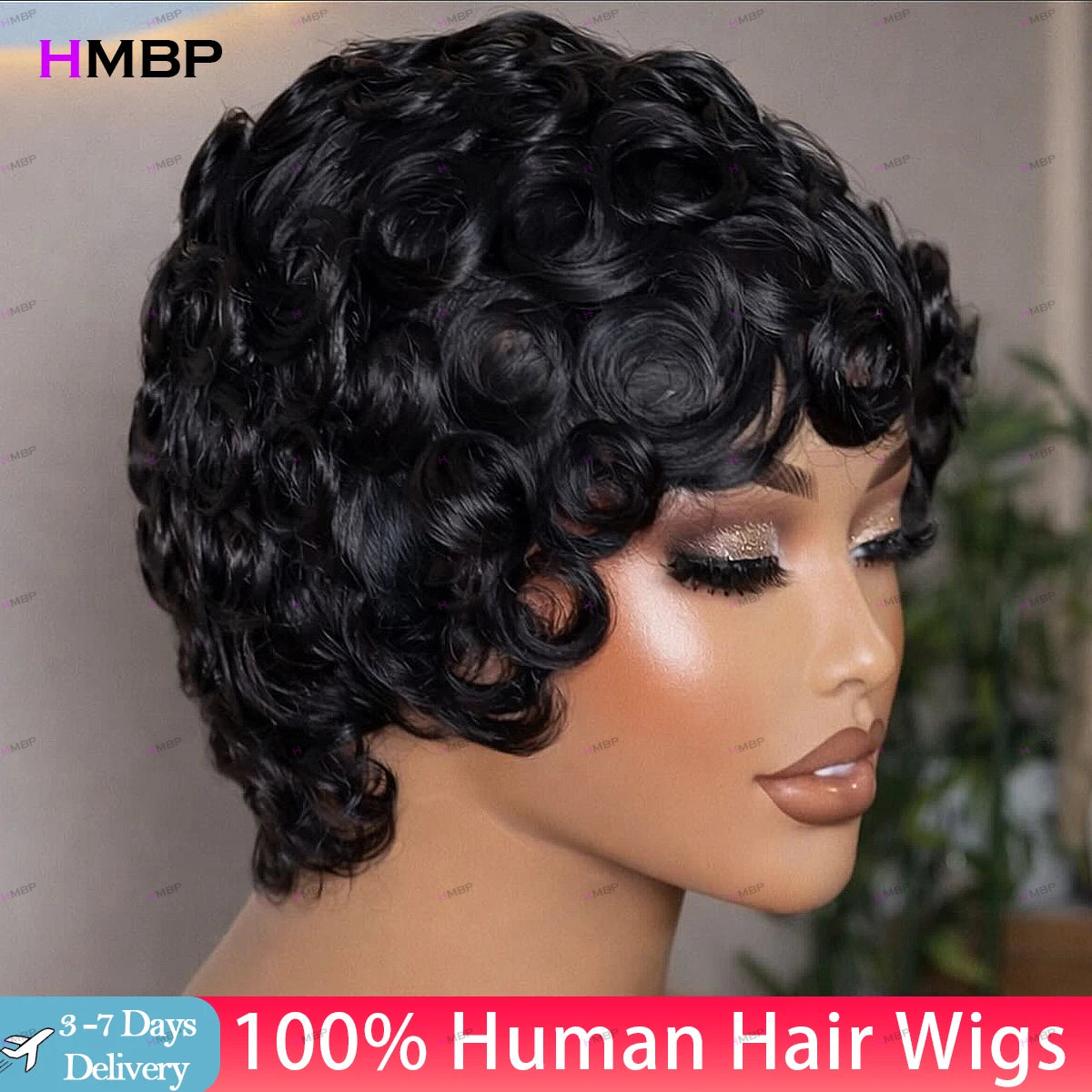 200 Density Curly Wigs Glueless Lace Frontal Wig Human Hair Ready To Go 13×4 HD Lace Frontal Wig Preplucked Hair For Women HMBP