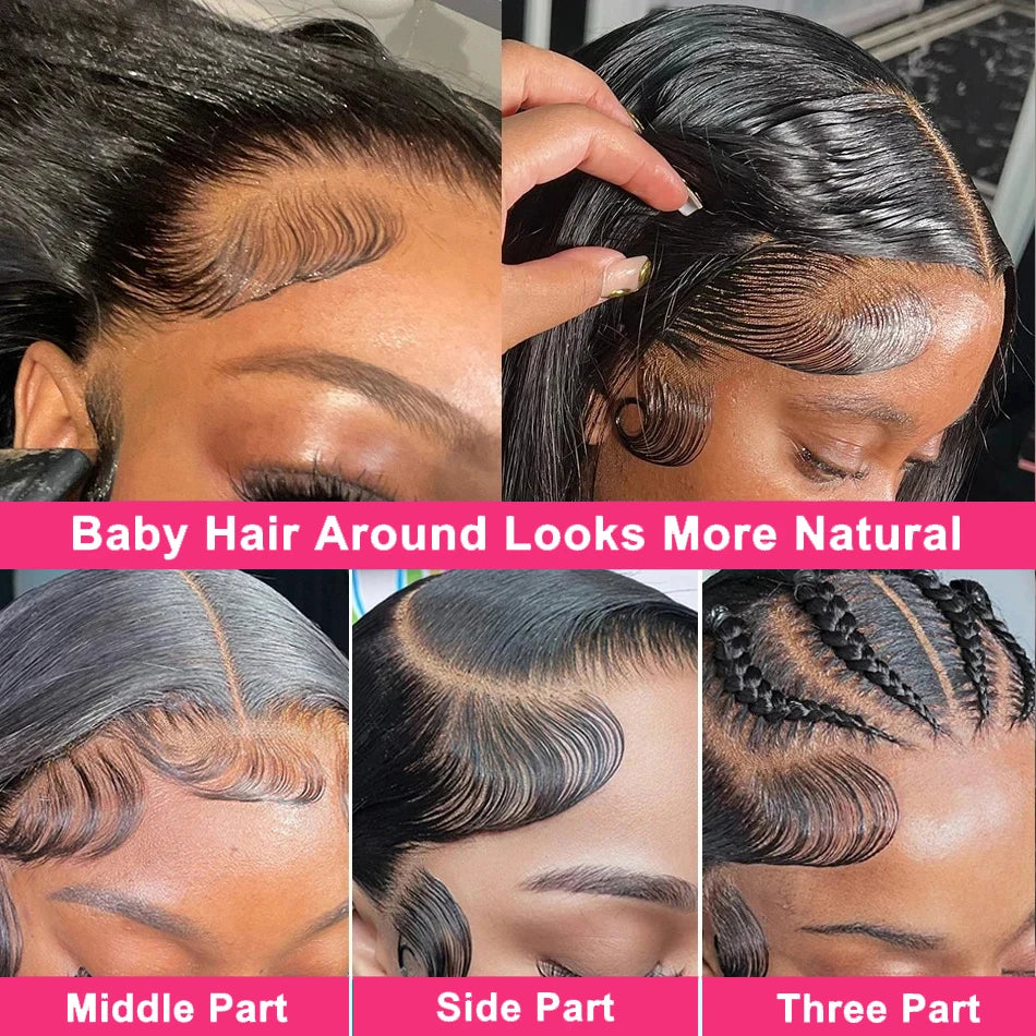 Body Wave 360 Full HD Lace Frontal Wigs Human Hair Preplucked Brazilian Glueless Wig 200 Density 13x4 Lace Front Human Hair Wig
