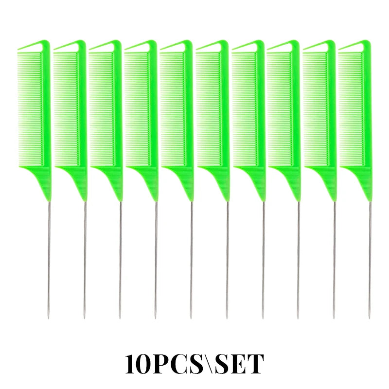 10/20PCS Professional Hair Styling Pointy Tail Comb（Black, Purple, Pink, Green, Yellow） for Wig, Partition, Braid, Hair Dye,