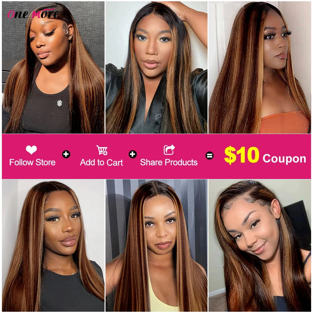 4x4 5x5 Closure With Bundles FB30 Brown Straight Bundles With Closure Ombre Colored Highlight Human Hair Bundles With Closure