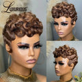 Loose Deep Short Pixie Cut Wigs For Women Human Hair Burgundy Ginger Brown Full Machine Made Wigs Bob Wig Peruvin Hair Wigs