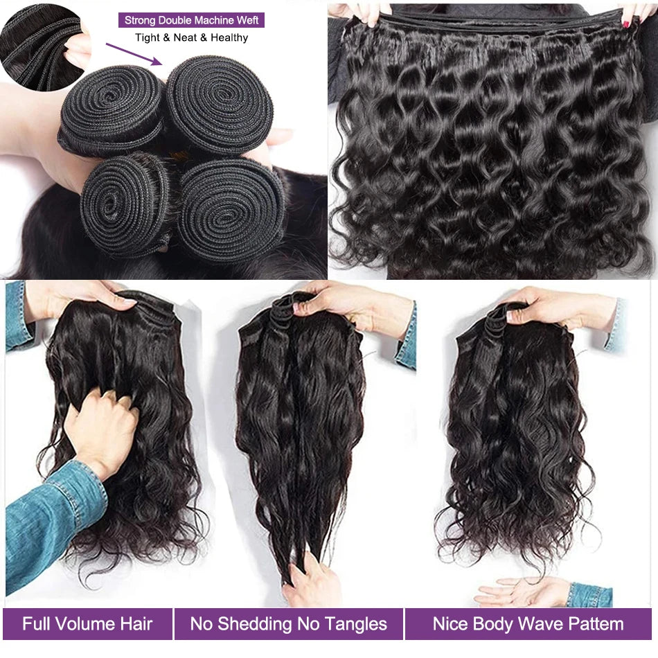 30 34 Inch Body Wave Raw 1 3 4 Bundles Indian Unprocessed Human Hair Wavys Double Drawn Virgin Bundles Weave Extensions