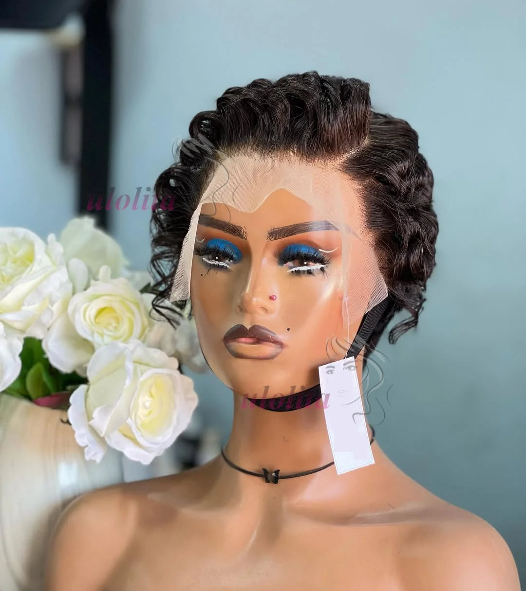 Full Hand Weaving Short Curly Wig 13*4 Lace Frontal Design Brazilian Virgin Remy Human Hair New Style Comfortable & Natural Fit