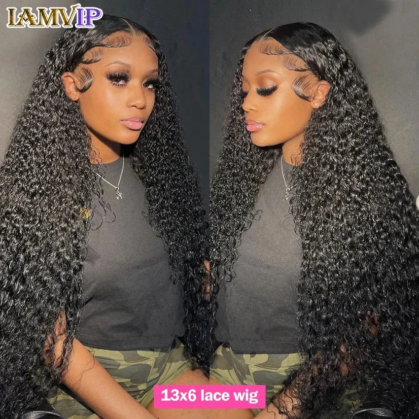 Deep Wave Frontal 13x4/13x6 Hd Lace Frontal For Women Black Glueless Human Hair Ready To Wear Human Hair Wigs