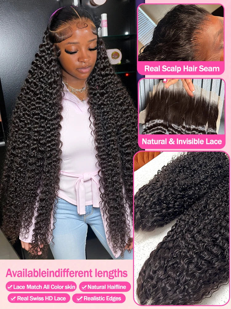 Luvin Curly Wigs 13x6 Hd Lace Wigs Loose Deep Wave Frontal Wig Brazilian Curly Human Hair Wigs Water Wave Glueless Wig For Women