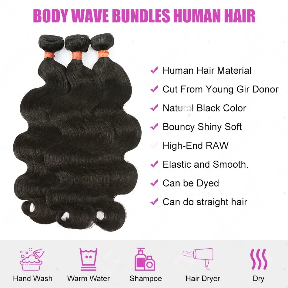 30 34 Inch Body Wave Raw 1 3 4 Bundles Indian Unprocessed Human Hair Wavys Double Drawn Virgin Bundles Weave Extensions
