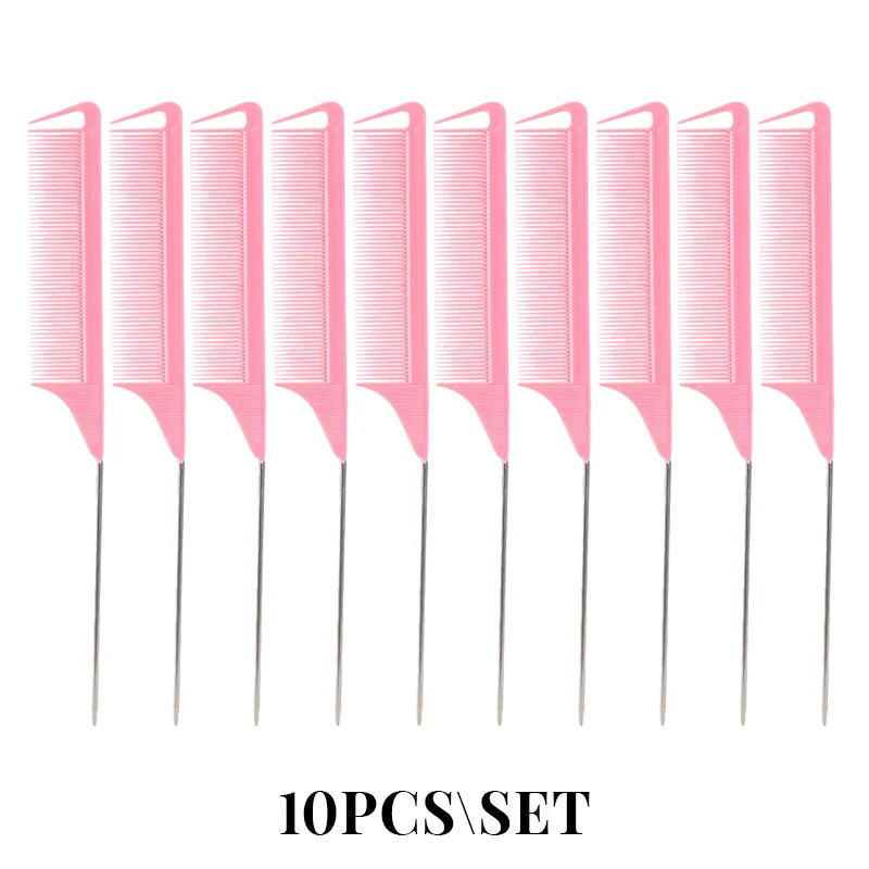 10/20PCS Professional Hair Styling Pointy Tail Comb（Black, Purple, Pink, Green, Yellow） for Wig, Partition, Braid, Hair Dye,