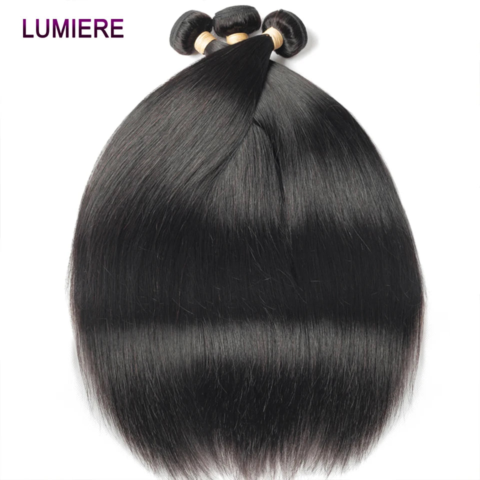 40inch Bone Straight Human Hair Bundles 100% Brazilian Raw Virgin Human Hair 1/3/4 Bundles for Women 18A Thick Bundles Wholeasle
