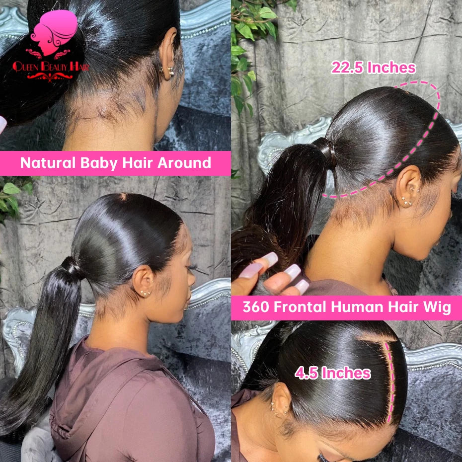 300 Density Lace Wig Human Hair Lace Frontal Wigs Natural Black Brazilian Bone Straight 13x4 13x6 360 Lace Front Human Hair Wig