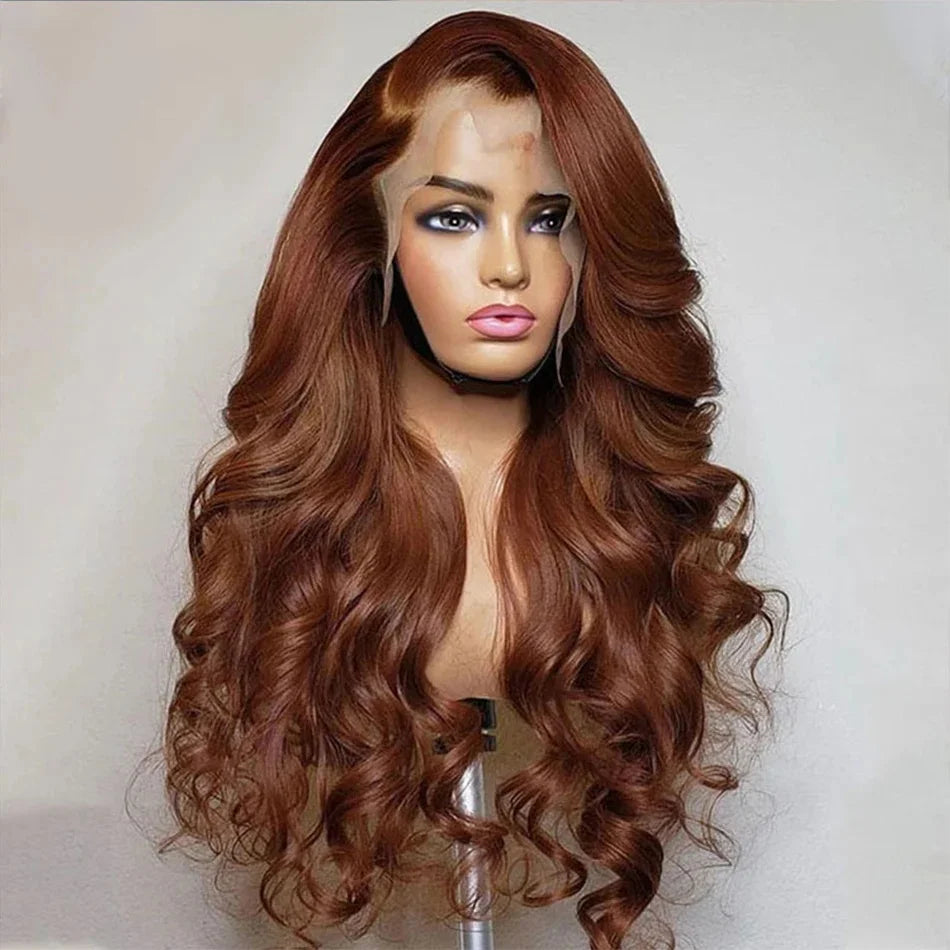 Chocolate Brown 13x4 Body Wave Lace Front Wigs Brown HD 13x6 Lace Frontal Wigs For Women Human Hair Pre Plucked Brazilian