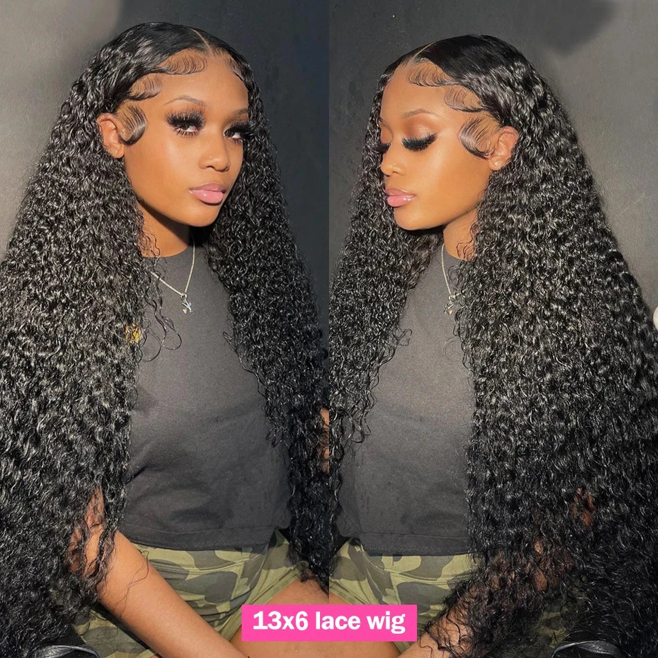 Deep Wave Frontal 13x4/13x6 Hd Lace Frontal For Women Black Glueless Human Hair Ready To Wear Human Hair Wigs