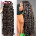 26 34 38 Inch Deep Wave Human Hair Bundles Brazilian Remy Unprocessed Weaving Curly Hair Bundles Weave Extensions Deals
