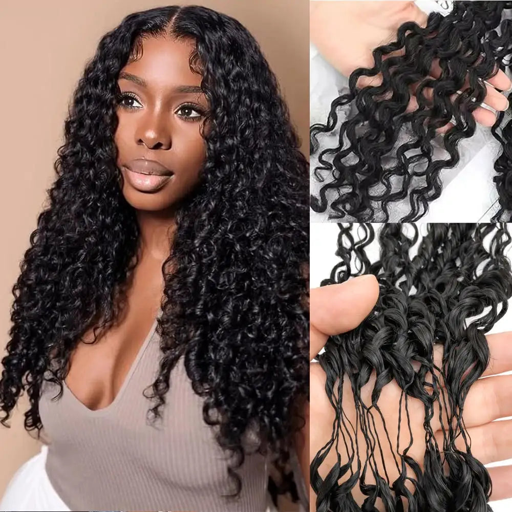 Body Wave Kinky Curly Knotless Pre-Separated Crochet Hair Extensions Feather Hair Extensions Straight Hair Human Hair For Women