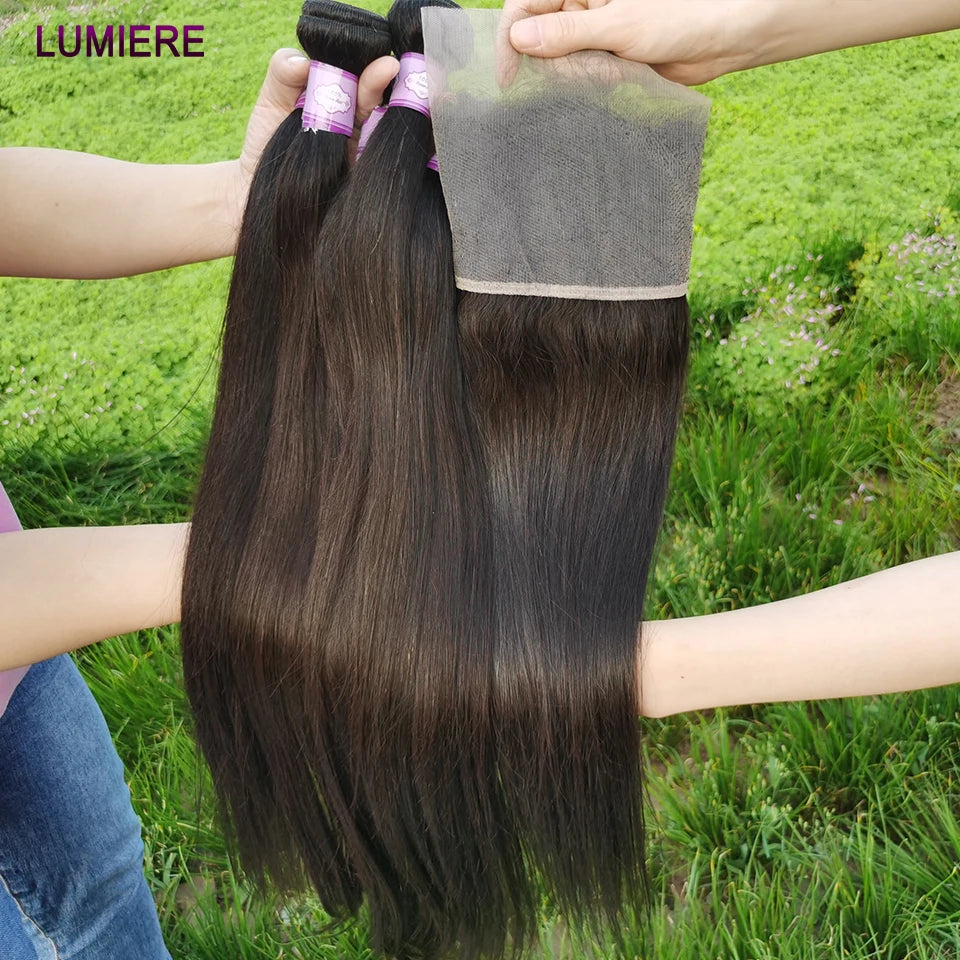 40inch Bone Straight Human Hair Bundles 100% Brazilian Raw Virgin Human Hair 1/3/4 Bundles for Women 18A Thick Bundles Wholeasle