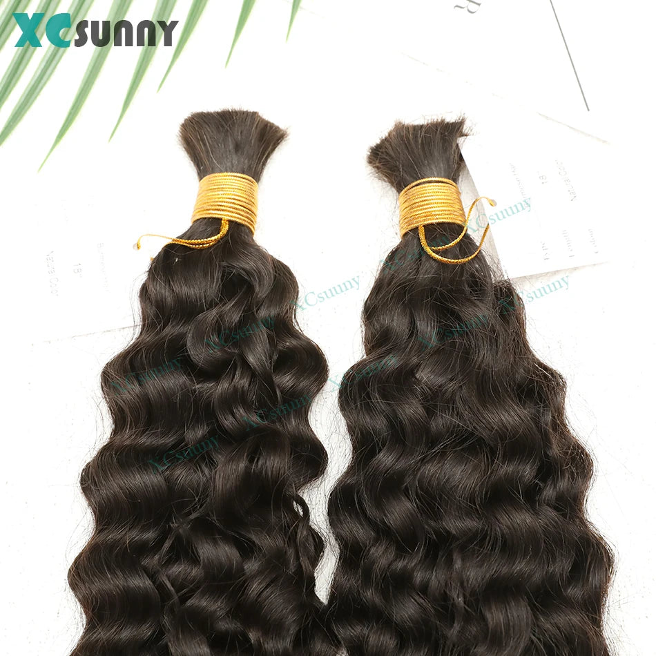 Bulk Curly Human Hair For Braiding 27 Burmese Bulk Human Hair Deep Wave 30 For Boho Knotless Braids Double Drawn Bundles