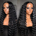 13x6 Brazilian Deep Wave Lace Front Wigs 250% Density Swiss Lace 28 30 Inch Glueless Wigs Pre Plucked Natural Hairline For Women