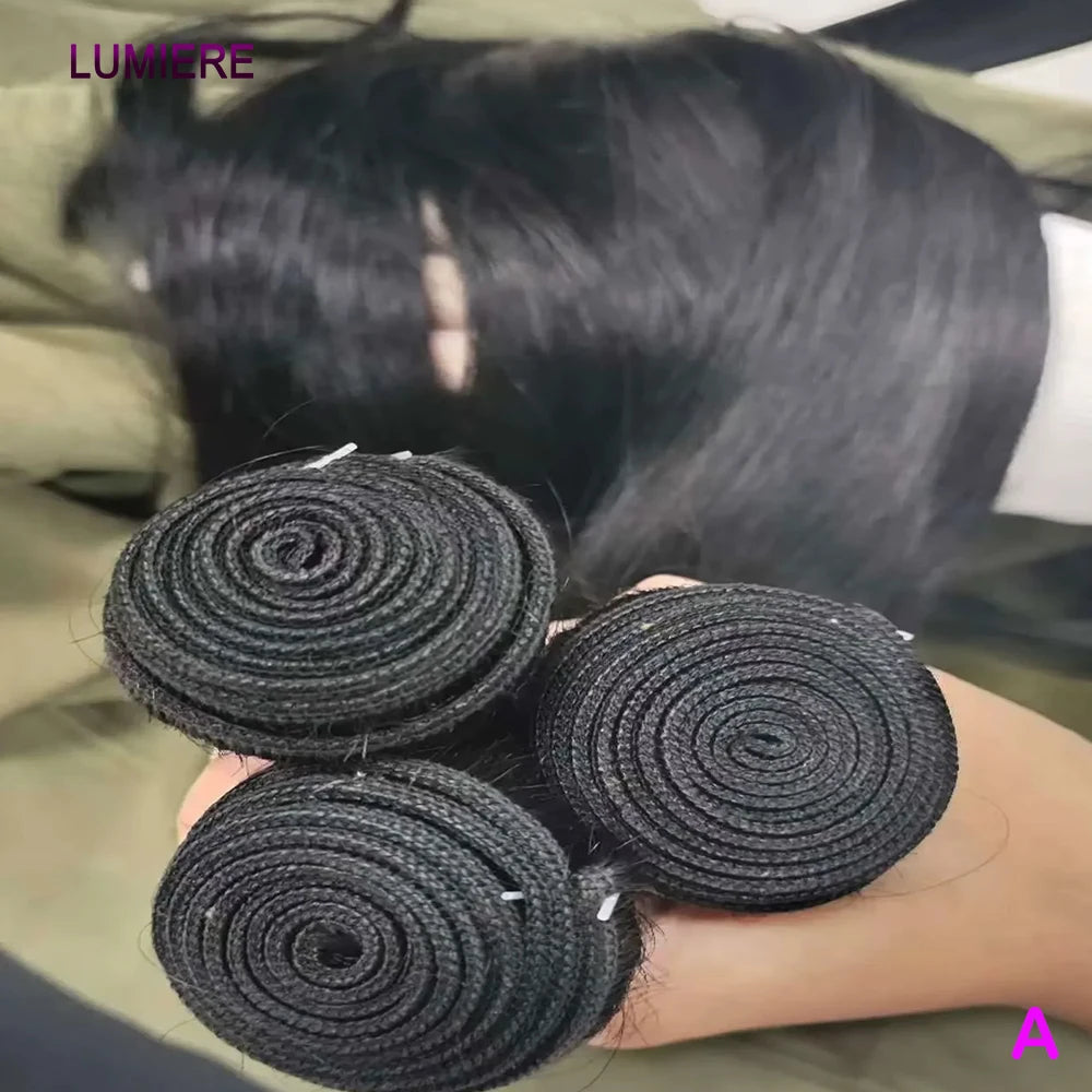 40inch Bone Straight Human Hair Bundles 100% Brazilian Raw Virgin Human Hair 1/3/4 Bundles for Women 18A Thick Bundles Wholeasle