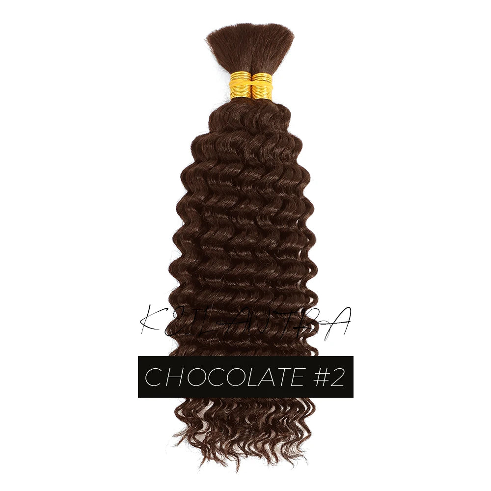 Human Braiding Hair for Boho Braids Bohemian Deep Wave Bulk 100g Human Hair for Braiding Wet and Wave Human Culry Hair for Boho