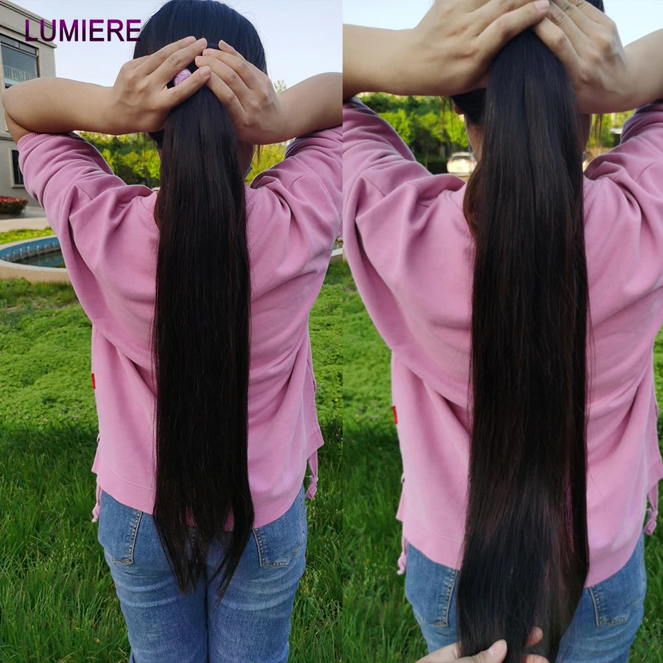 40inch Bone Straight Human Hair Bundles 100% Brazilian Raw Virgin Human Hair 1/3/4 Bundles for Women 18A Thick Bundles Wholeasle
