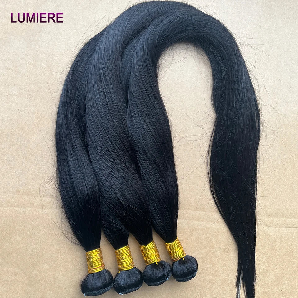 40inch Bone Straight Human Hair Bundles 100% Brazilian Raw Virgin Human Hair 1/3/4 Bundles for Women 18A Thick Bundles Wholeasle