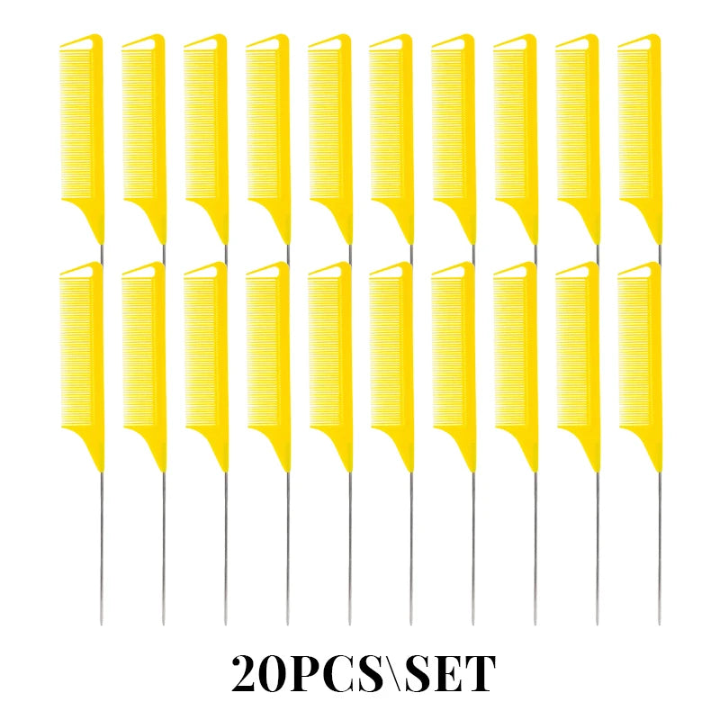 10/20PCS Professional Hair Styling Pointy Tail Comb（Black, Purple, Pink, Green, Yellow） for Wig, Partition, Braid, Hair Dye,