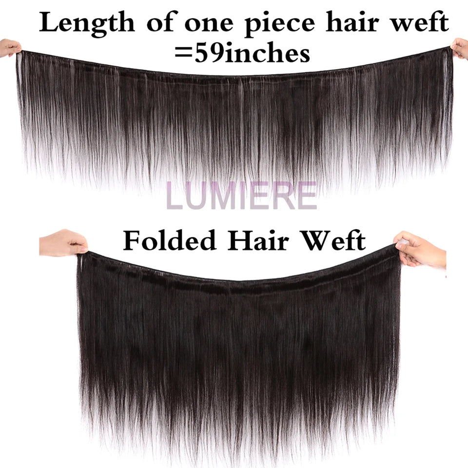 40inch Bone Straight Human Hair Bundles 100% Brazilian Raw Virgin Human Hair 1/3/4 Bundles for Women 18A Thick Bundles Wholeasle