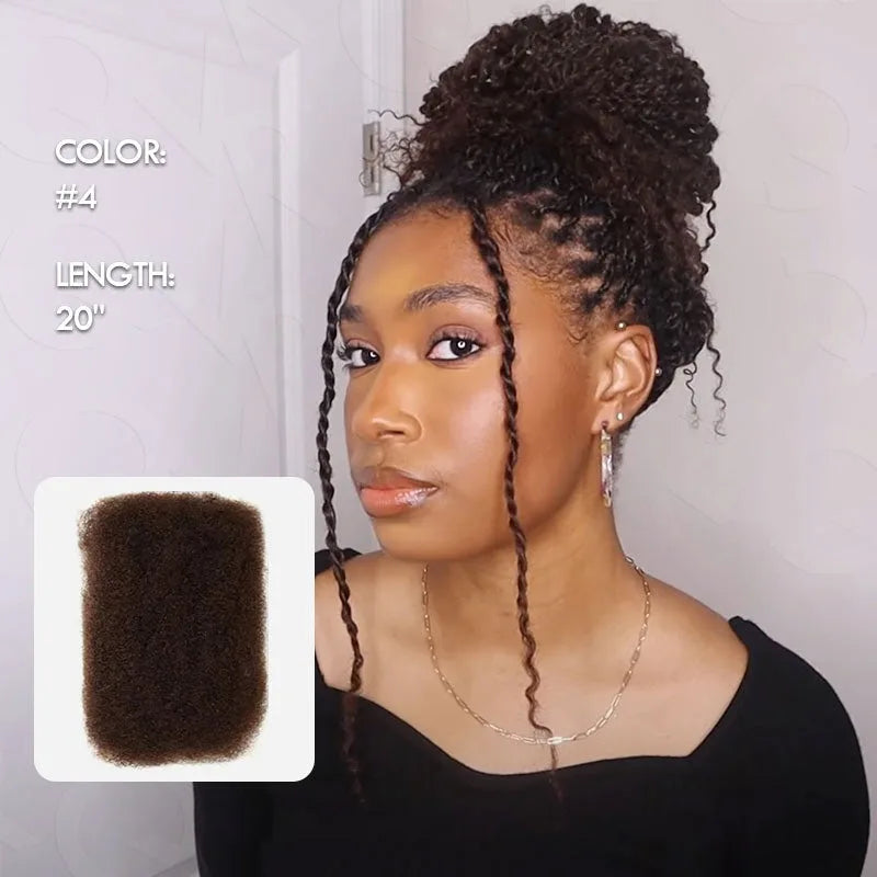 Best Sale Afro Kinky Bulk Twist Braids Hair100% Human Hair for Braiding Dreadlocks Extentions Remy Bulk Hair No Attachment
