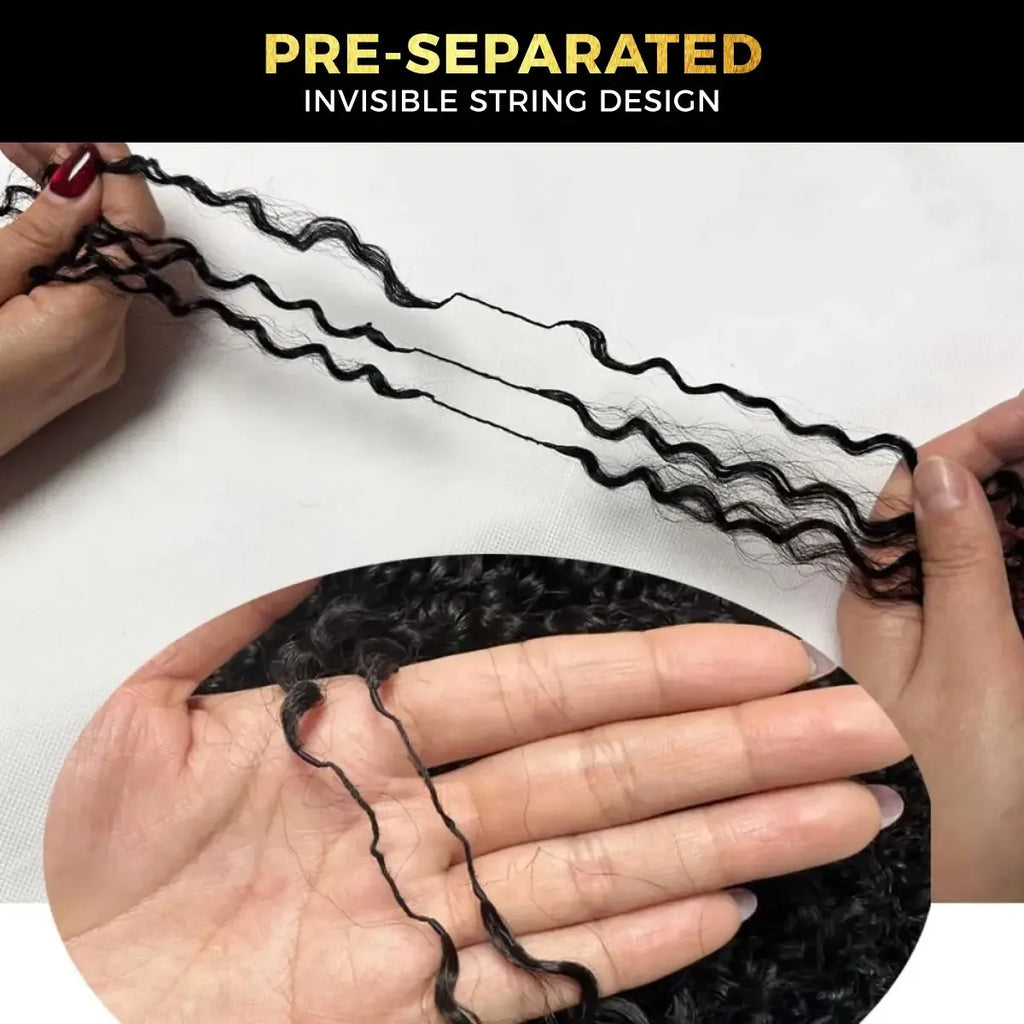 Pre Looped Crochet Human Hair Extensions Burmese Curly Feather-Line Invisible Crochet Hair Pre Separated Knotless For Braiding
